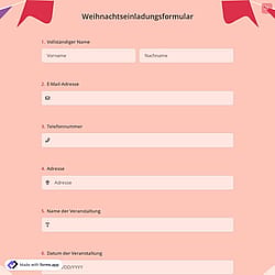 Weihnachtseinladungsformular