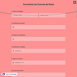 Formulário de Convite de Natal
