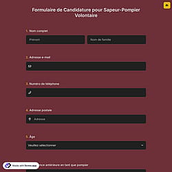 Formulaire de Candidature pour Sapeur-Pompier Volontaire