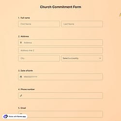 Church Commitment Form