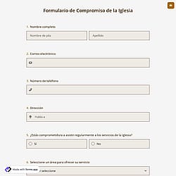 Formulario de Compromiso de la Iglesia