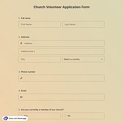 Church Volunteer Application Form