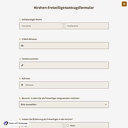 Kirchen-Freiwilligenantragsformular