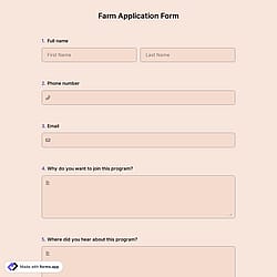 Farm Application Form