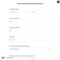Formulario de Solicitud de Granja