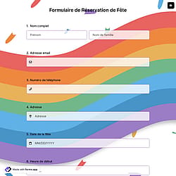 Formulaire de Réservation de Fête