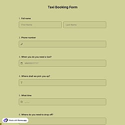 Taxi Booking Form