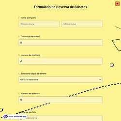 Formulário de Reserva de Ingressos