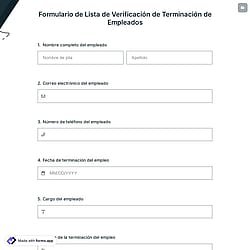 Formulario de Lista de Verificación de Terminación de Empleados