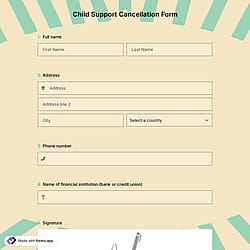 Child Support Cancellation Form