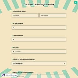 Garantiestornierungsformular