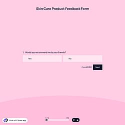 Skin Care Product Feedback Form
