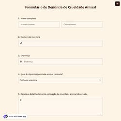 Formulário de Denúncia de Crueldade Animal