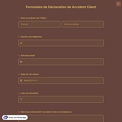 Formulaire de Déclaration de Accident Client