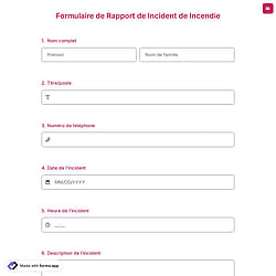 Formulaire de Rapport de Incident de Incendie