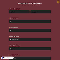Brandvorfall-Berichtsformular
