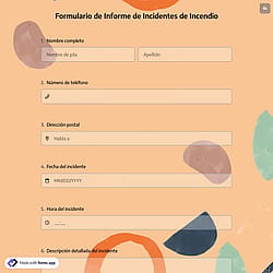 Formulario de Informe de Incidentes de Incendio
