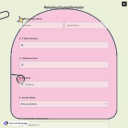 Reisebuchungsformular
