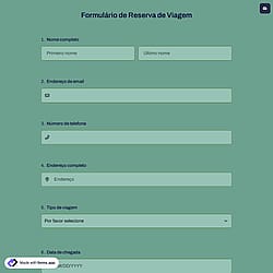 Formulário de Reserva de Viagem