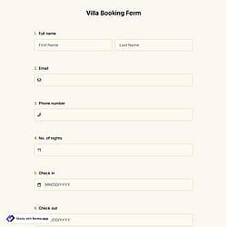 Villa Booking Form