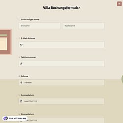 Villa Buchungsformular