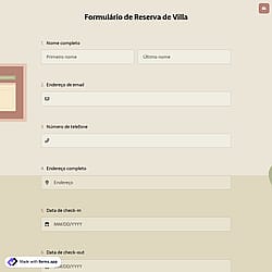 Formulário de Reserva de Villa
