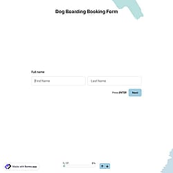 Dog Boarding Booking Form