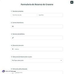 Formulario de Reserva de Crucero