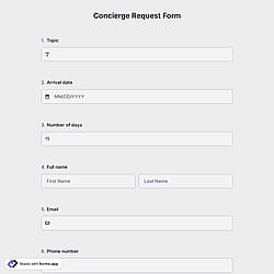 Concierge Request Form