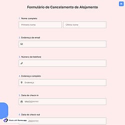Formulário de Cancelamento de Alojamento