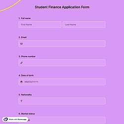 Student Finance Application Form
