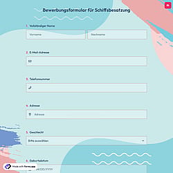 Bewerbungsformular für Schiffsbesatzung