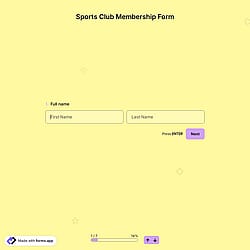 Sports Club Membership Form