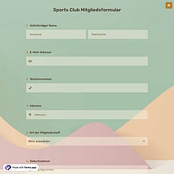 Sports Club Mitgliedsformular