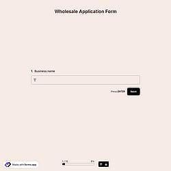 Wholesale Application Form