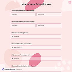 Heiratsurkunde Antragsformular