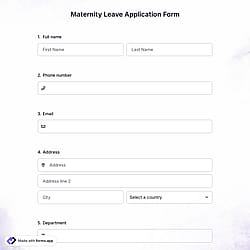 Maternity Leave Application Form