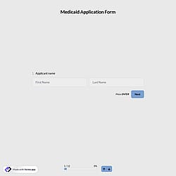 Medicaid Application Form