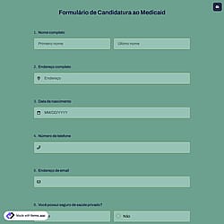 Formulário de Candidatura ao Medicaid