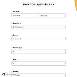 Medical Card Application Form