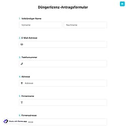 Düngerlizenz-Antragsformular