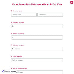Formulário de Candidatura para Cargo de Escritório