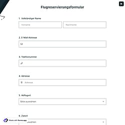 Flugreservierungsformular