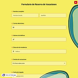 Formulario de Reserva de Vacaciones