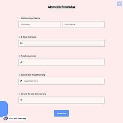Abmeldeformular