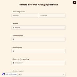 Farmers Insurance Kündigungsformular