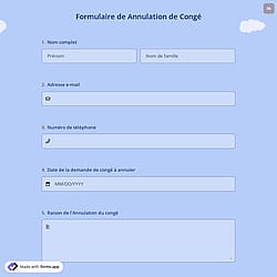 Formulaire de Annulation de Congé