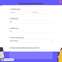 Zahlungsstornierungsformular