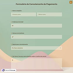 Formulário de Cancelamento de Pagamento