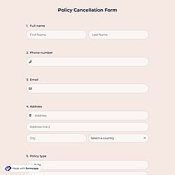 Policy Cancellation Form